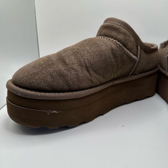 CUSHIONAIRE Women's Genuine Suede Cozy Mule Platform +Memory Foam 8 TAUPE - Picture 7 of 8